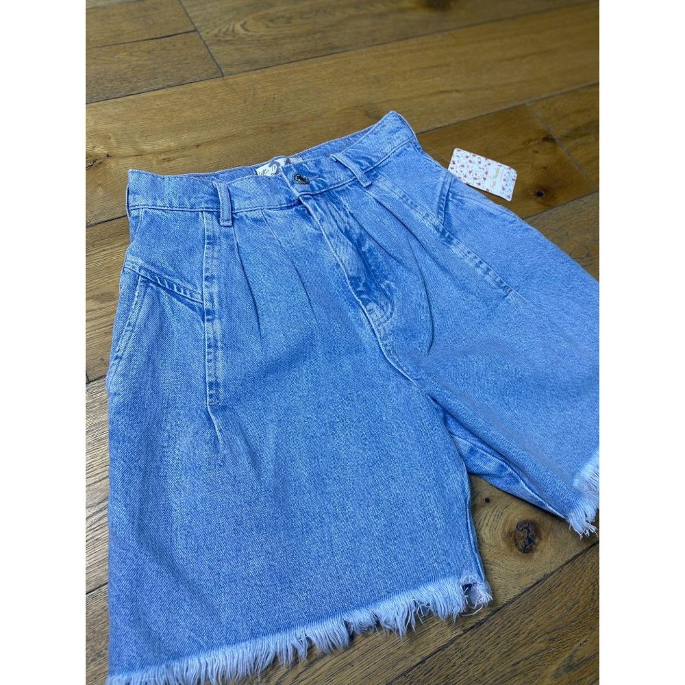 Free People Venice Culotte Denim Jean Shorts 24 - Picture 8 of 11
